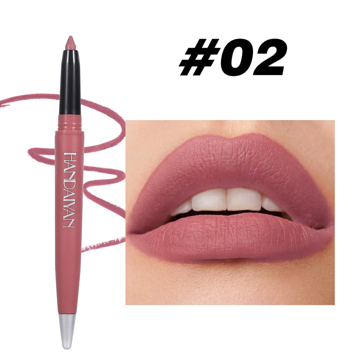 Handaiyan 6 Colors Matte Waterproof Velvet Nude Lipstick Pencil Lip Liner Sexy Red Pink Pigments Makeup Long Lasting - Total Trends Fusion