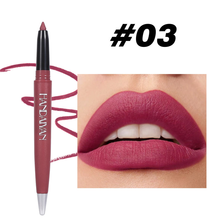Handaiyan 6 Colors Matte Waterproof Velvet Nude Lipstick Pencil Lip Liner Sexy Red Pink Pigments Makeup Long Lasting - Total Trends Fusion