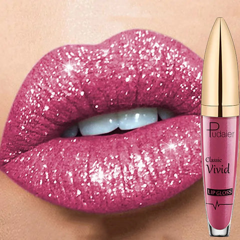 Waterproof Diamond Glitter Lip Gloss Shimmer Pearl Colour Lip Gloss 18 Colors Matte Glitter Liquid Diamond Lipstick