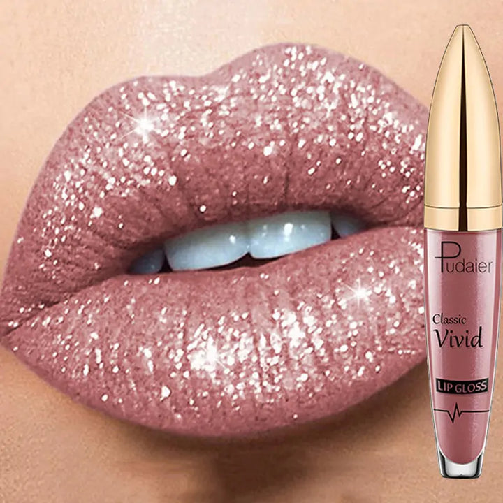 Waterproof Diamond Glitter Lip Gloss Shimmer Pearl Colour Lip Gloss 18 Colors Matte Glitter Liquid Diamond Lipstick