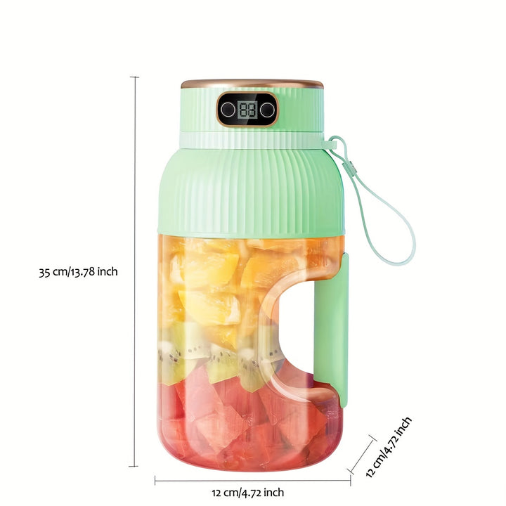 Portable Juicer Blender Cup 40.5oz/1200ml, One Cup And Two Lids (drink Lid And Juicer Lid), Super Large Capacity, Free Silicone Straw And TYPE-C Charging Cable - Total Trends Fusion