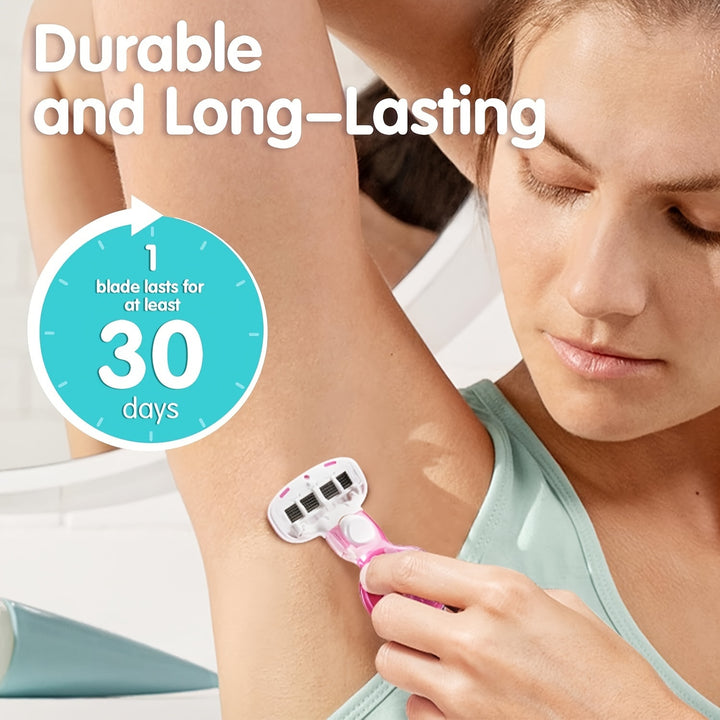 Mini Razors For Women, Extra Smooth On The Go Razor With 1 Handle + 1 Blade Refills + 1 Travel Case, Portable Body Razor For Shaving And Hair Removal - Total Trends Fusion