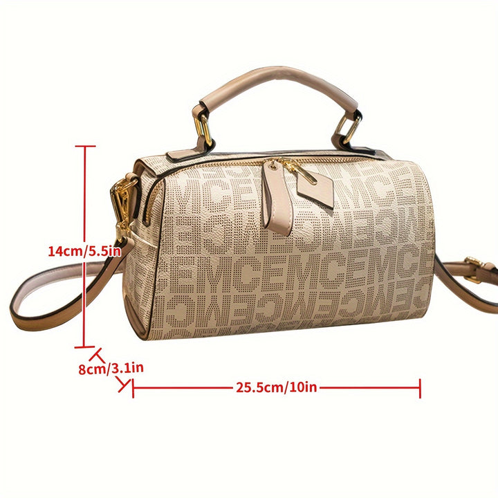 Designer Print Crossbody Bag, Women's Versatile Shoulder Handbag, Elegant Top Handle Purse - Total Trends Fusion