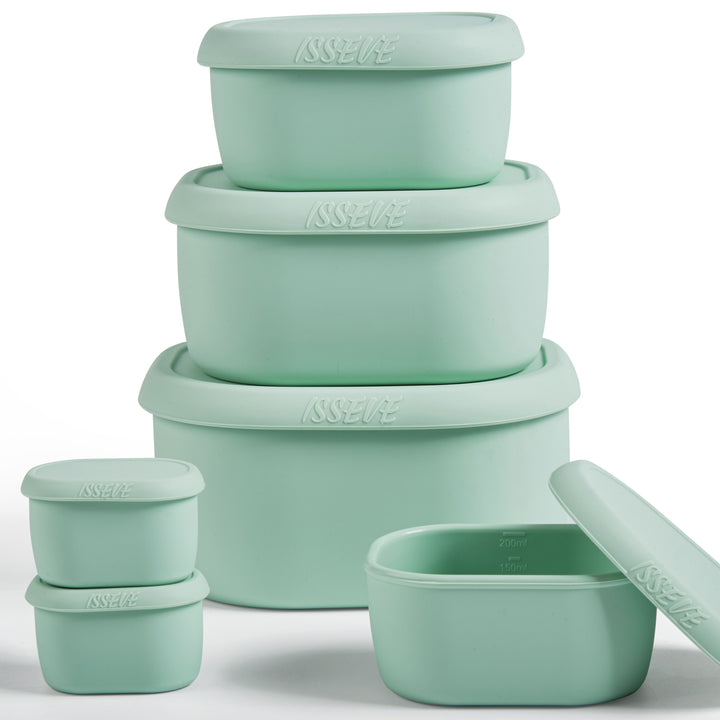 6Pcs/Set Nesting Silicone Food Storage Containers With Lids, BPA Free Reusable Meal Prep Silicone Containers Airtight, Freezer Dishwasher Safe (33.8oz, 20oz, 10oz, 6.7oz, 1.3oz) - Total Trends Fusion