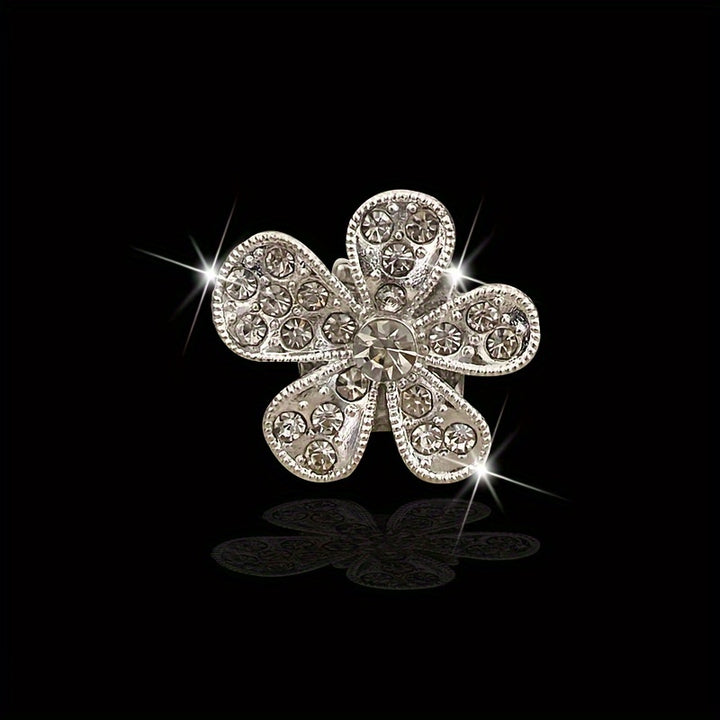 3pcs Car Aromatherapy Five-petal Flower Inlaid With Diamond Clips, Car Diffuser, Petal Decoration Ornaments, Car Air Outlet Fragrance Clip - Total Trends Fusion