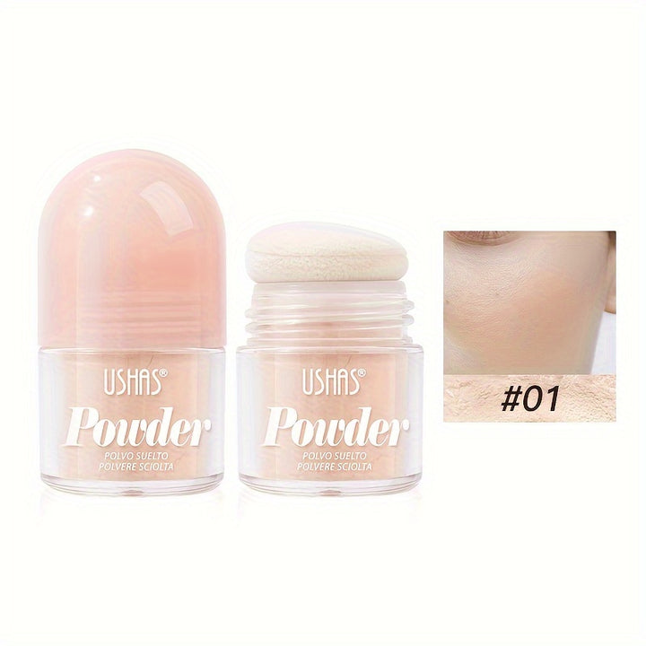 Ushas Long-Lasting Loose Powder With Mushroom Head - Oil Control, Whitening, Waterproof & Sweatproof - Total Trends Fusion