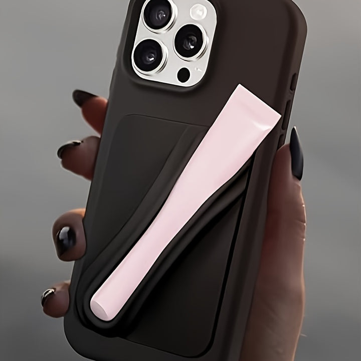 Lip Gloss Holder Phone Case, Secure Silicone Lipstick Lip Balm Holder Of Cell Phone, Adhesive Stick On For Back, Compatible For IPhone Samsung Galaxy Moto And Android Smartphones, Pink, White, Black - Total Trends Fusion