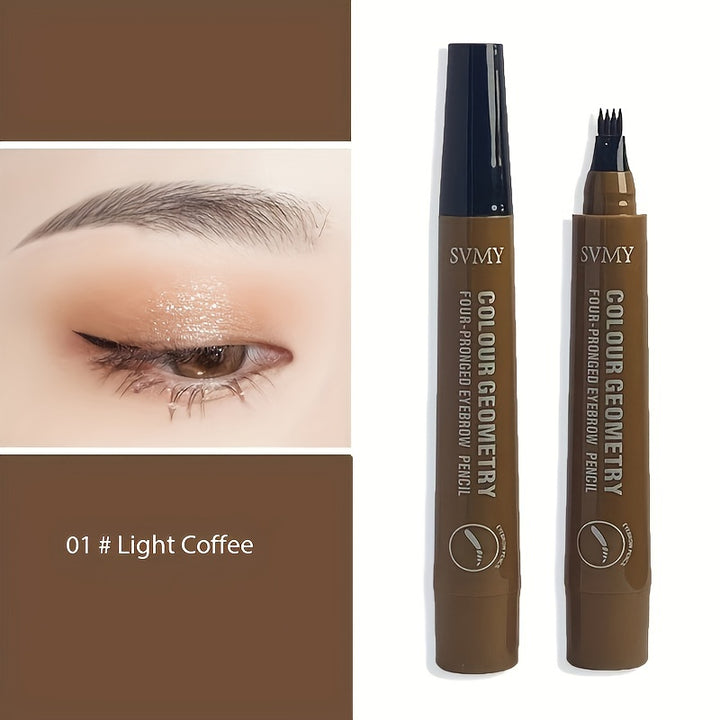 12pcs Quad Eyebrow Pen Set Waterproof Eyebrow Pen, Durable and Colorless, Exquisite Eyebrow Shape