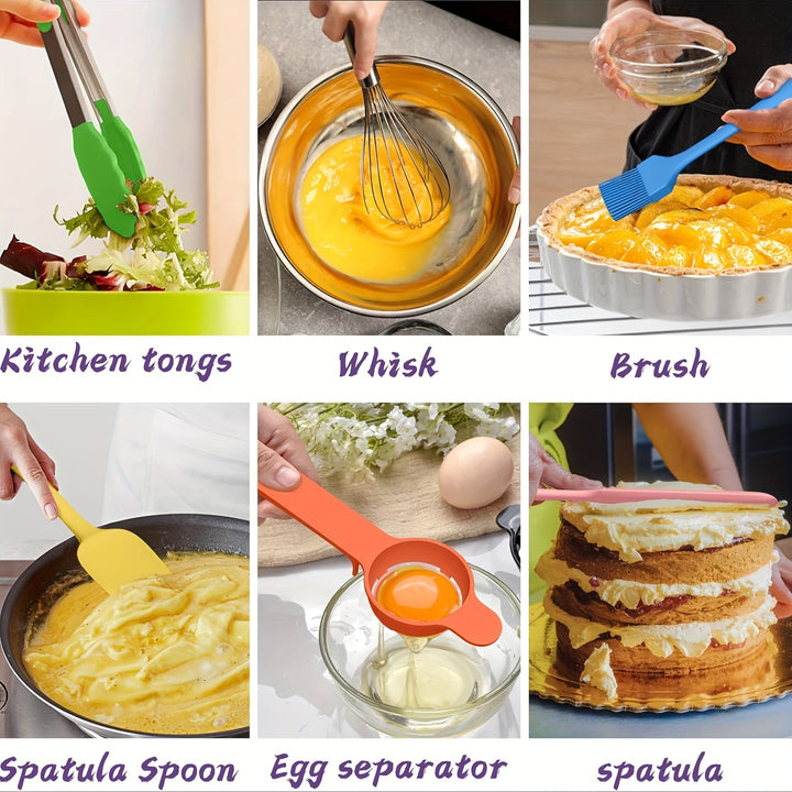 Bowls With Airtight Lids, 20 Piece Stainless Steel Metal Nesting Bowls, Non-Slip Colorful Silicone Bottom, Size 7, 3.5, 2.5, 2.0, 1.5, 1, 0.67QT, Great For Mixing, Baking, Serving - Total Trends Fusion