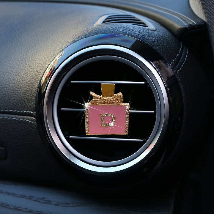 Elegant Diamond Perfume Bottle Car Air Freshener: Women'S Car Air Freshener with Fragrance Source - Scented Slips for Your Car'S Air Conditioning Blade - Total Trends Fusion