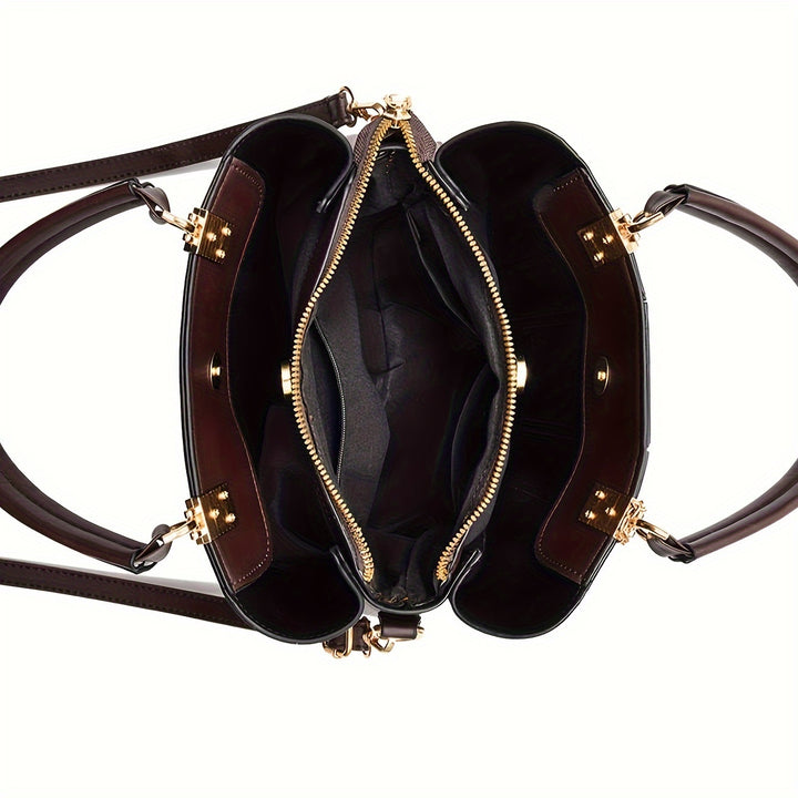 Fashionable texture and versatile large capacity printed letter handbag - Total Trends Fusion