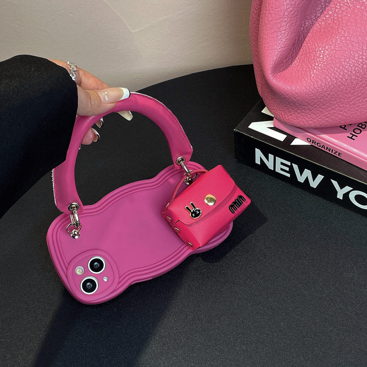 Portable Orange Phone Case With Rabbit Earphone Bag For IPhone 11 12 13 14 Pro Max - Total Trends Fusion