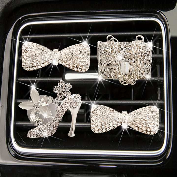 18-Pack Elephant Heart Air Vent Clips – Bling Car Air Fresheners with Crystal Rhinestones for Cute Auto Interior Decor - Total Trends Fusion