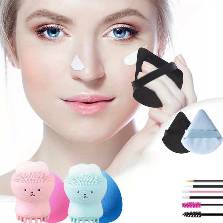 101 Piece Set Of Makeup Tools, Lip Brush, Triangle Powder Puff, Small Octopus Makeup, Egg Wash Brush, Eyelash Clip Set, Etc - Total Trends Fusion
