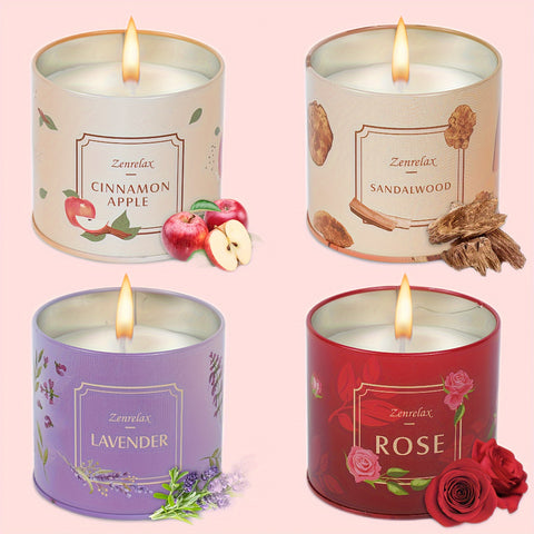 "30oz Scented Candle Set for Women | Rose, Sandalwood, Cinnamon, Apple & Lavender"