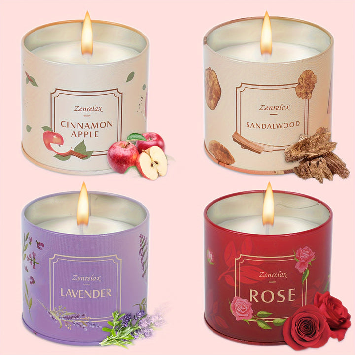 "30oz Scented Candle Set for Women | Rose, Sandalwood, Cinnamon, Apple & Lavender"