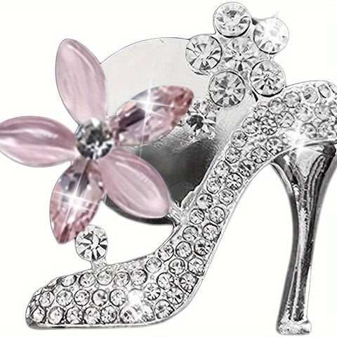 Bling High Heel Car Vent Clip - Crystal & Rhinestone Fashion Shoe Decor with Scented Gel Pad, Cute Auto Interior Accessory - Total Trends Fusion