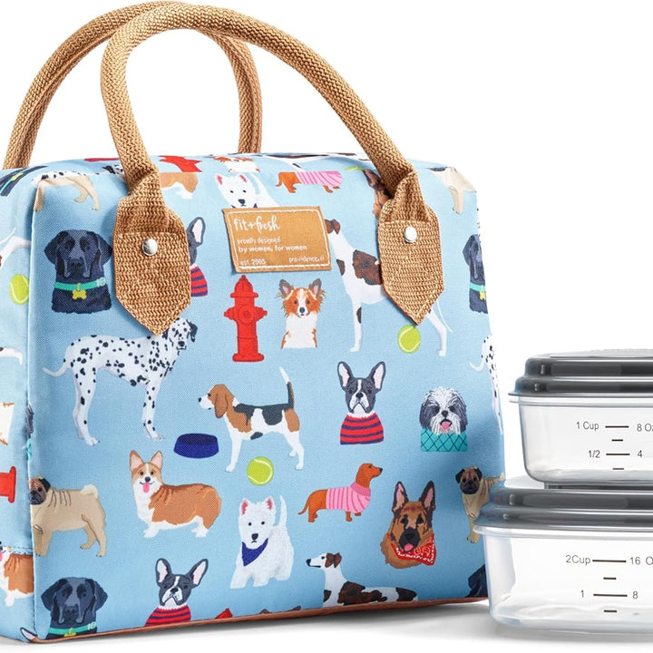 Lunch Bag for Women, Insulated Womens Lunch Bag for Work, Leakproof & Stain-Resistant Large Lunch Box for Women with Containers, Zipper Closure Bloomington Lunch Bag, Lavender Scallop