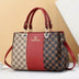 New versatile color blocking high-capacity checkered printed handbag - Total Trends Fusion