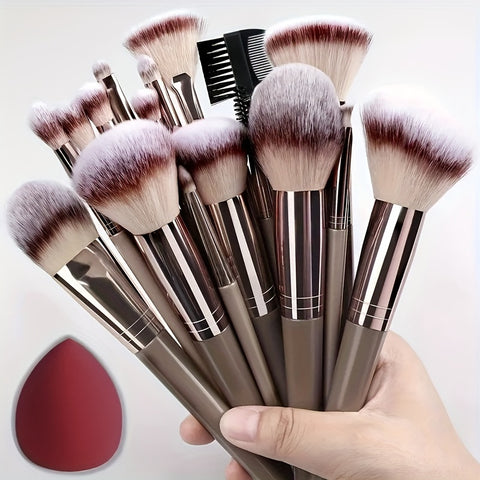 Complete Function Makeup Brush Kit Premium Synthetic Eyeshadow Foundation Face Blending Blush Brush Concealer Eye Makeup Brush Set Ideal For Makeup Beginner Artist - Total Trends Fusion