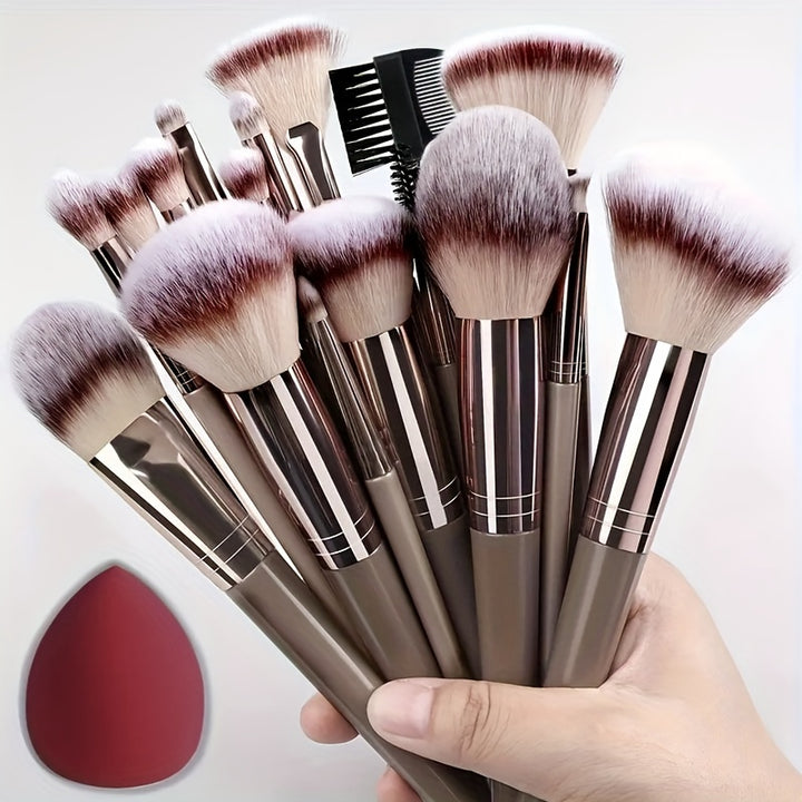Complete Function Makeup Brush Kit Premium Synthetic Eyeshadow Foundation Face Blending Blush Brush Concealer Eye Makeup Brush Set Ideal For Makeup Beginner Artist - Total Trends Fusion