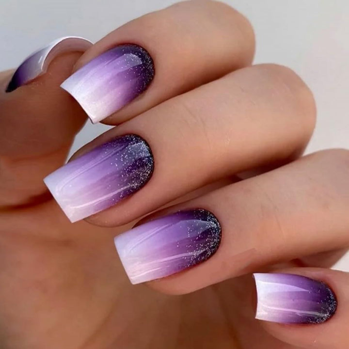 24Pcs Long Fake Nails Almond Press on Nail French Tip Glue on Nails Rainbow Ice Cream Design Acrylic Nails Almond Nails for Women and Girls