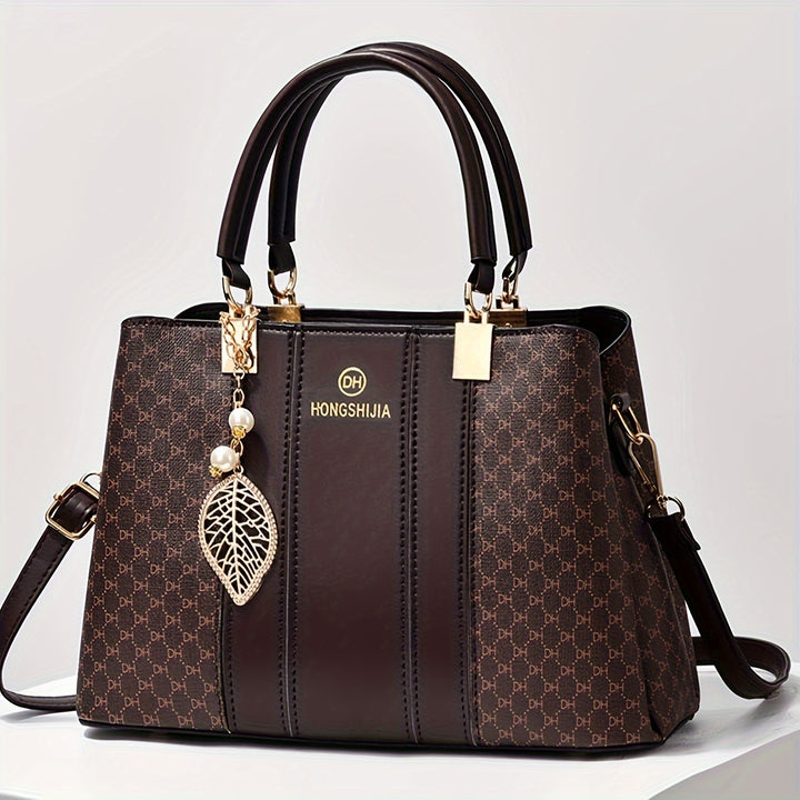 Fashionable texture and versatile large capacity printed letter handbag - Total Trends Fusion