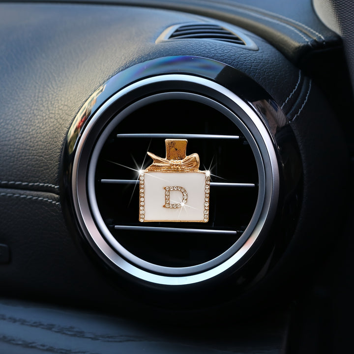 Elegant Diamond Perfume Bottle Car Air Freshener: Women'S Car Air Freshener with Fragrance Source - Scented Slips for Your Car'S Air Conditioning Blade - Total Trends Fusion