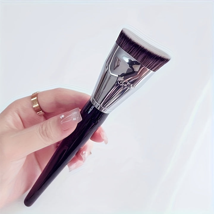 1pc Flat Top Kabuki Foundation Brush- Premium Makeup Brush For Liquid, Cream, And Powder Buffing, Blending, And Face Brush With Soft Fiber, Skin- Friendly Makeup Tool, Easy Carring For Travel, Gift For Mother Women- Gift Set Mother's Day Gift