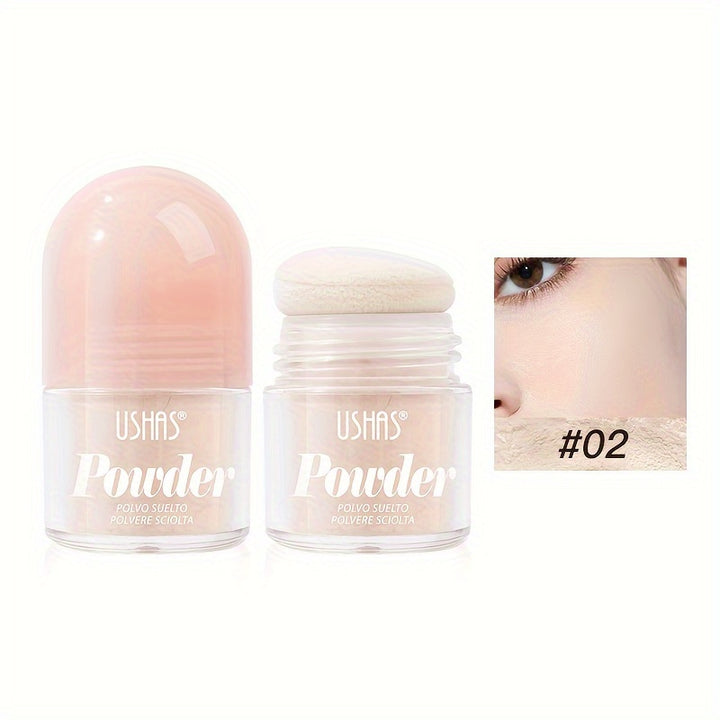 Ushas Long-Lasting Loose Powder With Mushroom Head - Oil Control, Whitening, Waterproof & Sweatproof - Total Trends Fusion