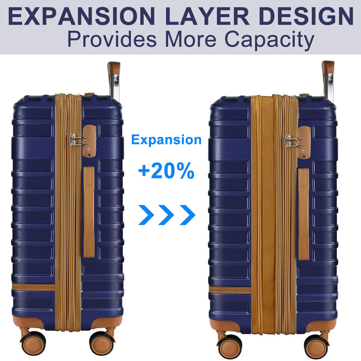 Expandable Suitcase Set Luggage Sets, 20 inch Carry On Luggage - Travel Duffel Bag with TSA Lock and Double Spinner Wheels