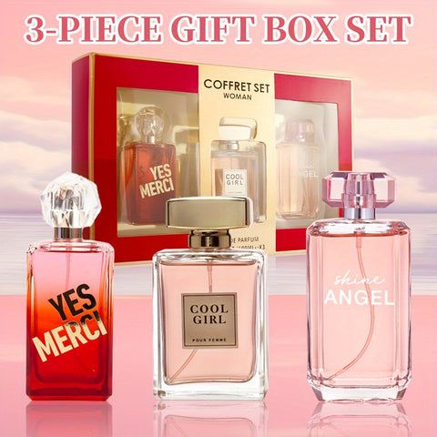 "3-Piece Eau De Parfum Gift Set | 3.4 Fl Oz Long-Lasting Fragrance for Holidays & Parties"