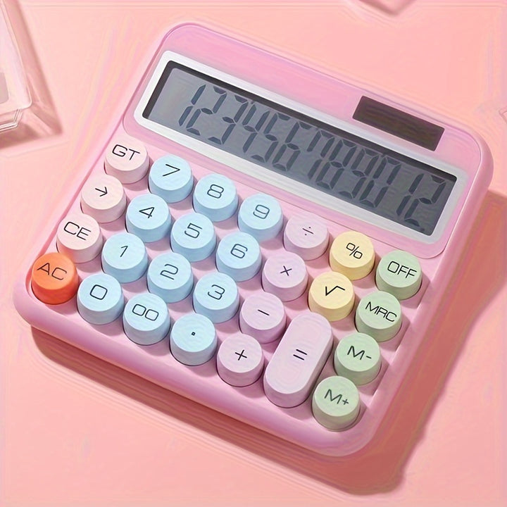 High-Precision 12-bit Desktop Calculator - Large Display, Big Buttons for Easy Use - Perfect for Students & Office Work It works without batteries - Total Trends Fusion