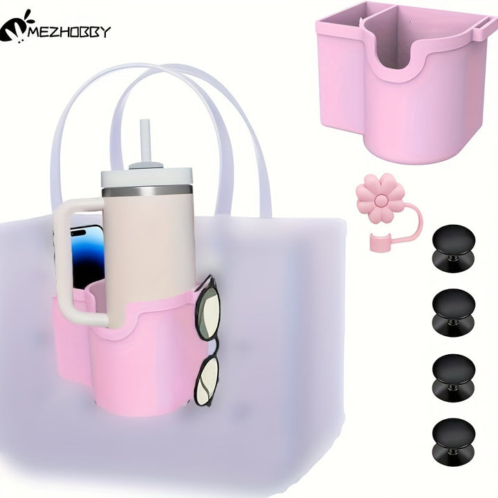 MEZHOBBY Cup Holder Bag Accessories, With Silicone Cup Holder, Phone Holder, Sunglasses Holder And Silicone Straw Stopper - Total Trends Fusion