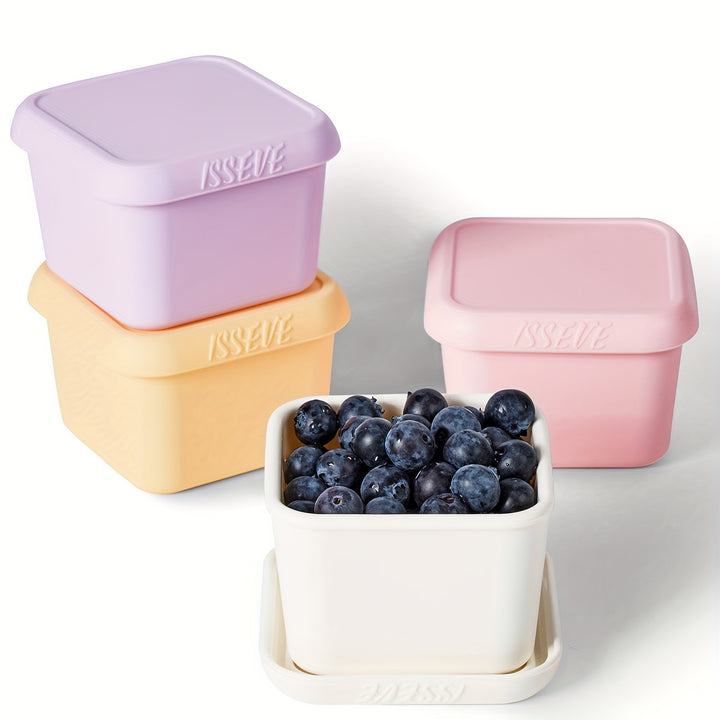 6oz Silicone Snack Containers For Kids Toddlers, Reusable Small Containers With Lids, Leak Proof Silicone Food Storage Containers, Stackable Toddler Lunch Box For Daycare, School, Travel - Total Trends Fusion