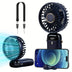Portable Mini Handheld Fan - 5000mAh USB Rechargeable, Touch Control, 5-Speed Foldable Fan, LED Display, For Home, Office, Outdoor Hand Held/Desk/Neck Fan 3 In 1 Mini Fan With Base - Total Trends Fusion