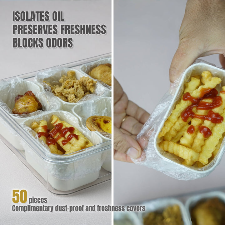 Divided Serving Tray with Lid and Handle - 8-Compartment Snack Box for Portable Snack Platters and Home Decor - Perfect for Parties, Entertaining, and Travel. Includes 50 free freshness bags. - Total Trends Fusion