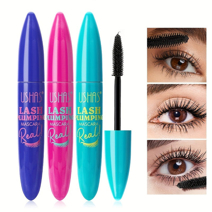 Ushas Big Lash Mascara, Extreme Black, Curling And Lengthening, Long-Lasting Formula, Waterproof, Smudge-Proof, 24-Hour Wear - Total Trends Fusion