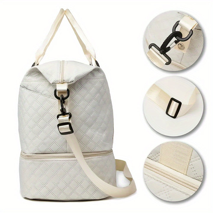 Trendy and trendy travel bag, stylish and durable, multi-functional portable travel bag, dry and wet separation, shoe compartment storage, versatile for gym and yoga classes - Total Trends Fusion