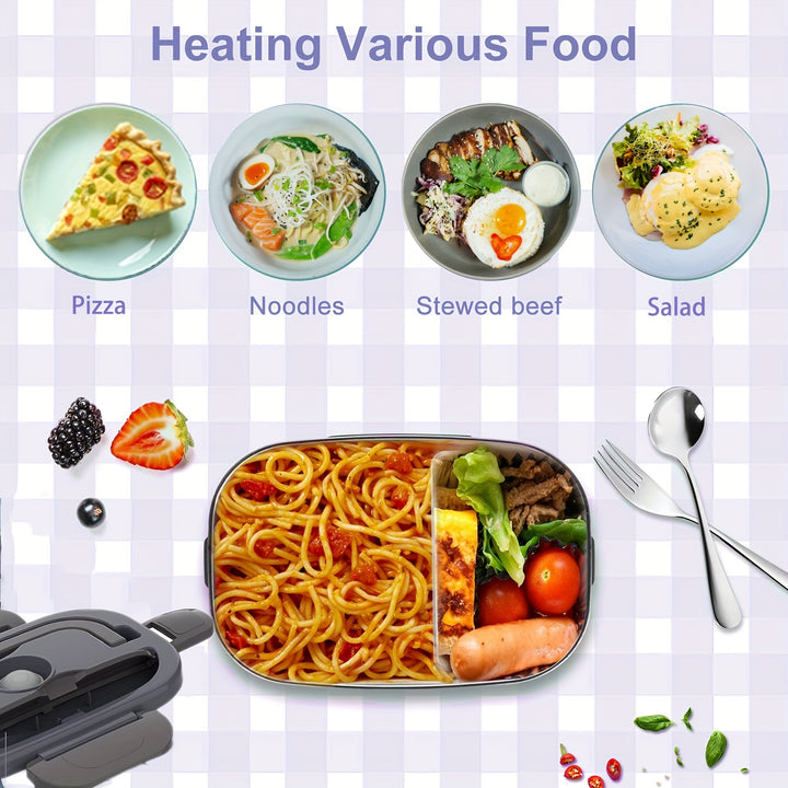 Electric Lunch Box Food Heater for Work - 12V/24V/110V Food Warmer for Car Truck Outdoor with Stainless Steel Containers Potable Heating lunch Box for Adults Camping - Total Trends Fusion