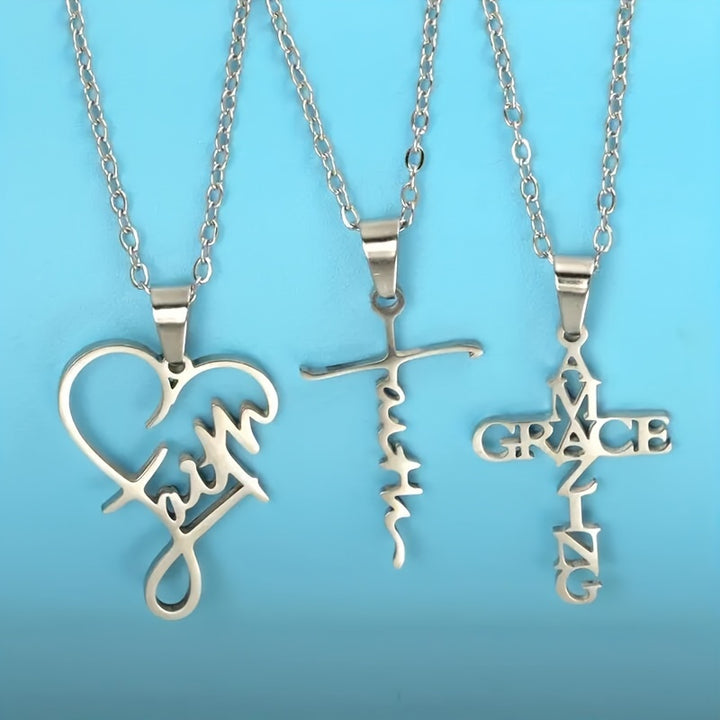 3 Pairs Stainless Steel Amazing Grace Shaped Hook Dangle Earrings, Unisex Jewelry for Daily Accessories and Chic Gifts - Total Trends Fusion
