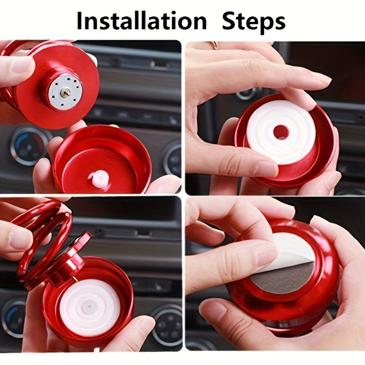 3 pcs Solar rotating double ring hanging car aromatherapy decoration Cool solar double ring hanging car perfume Refillable solar car air freshener Solar creative car perfume Creative three-piece car perfume decoration - Total Trends Fusion