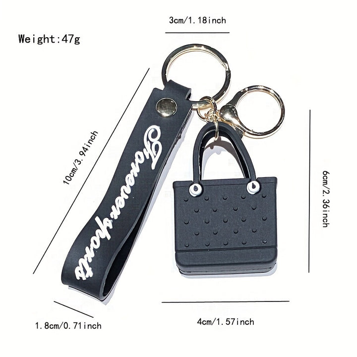4 Pieces Beach Chic Silicone Cartoon Handbags with Personalized Accessories, PVC Cute Key Chains for Women's Shiny Keys, Fashionable Simulation Design - Total Trends Fusion