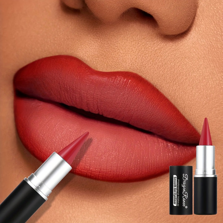 Long-Lasting Matte Lip Liner Pencil | Non-Fading | Black, White & Red | Doubles as Eyeliner