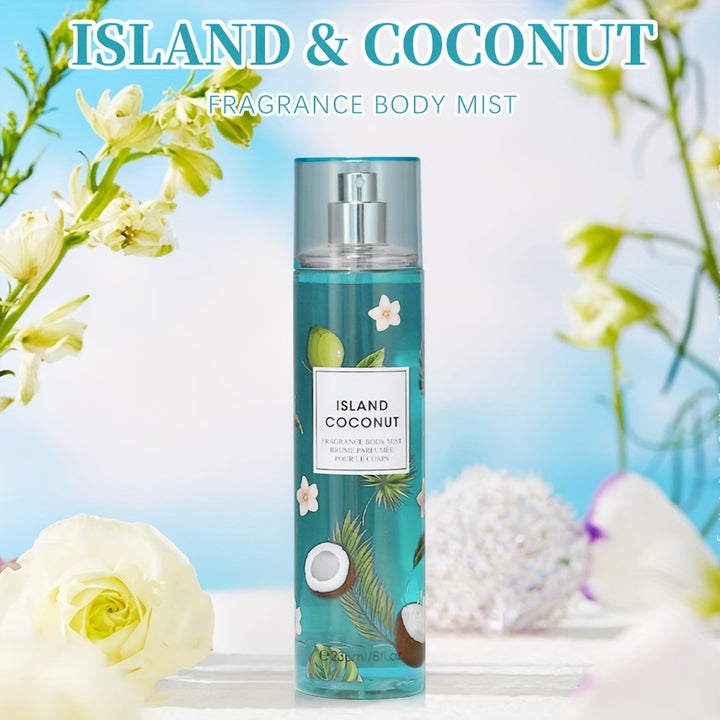 8 Fl Oz Body & Hair Fragrance Mist For Women, Long-Lasting Perfume Spray, Perfect For Dating, Daily Life, Parties, Gift Giving;Notes Of Coconut, Fragrant Lemon Flavor