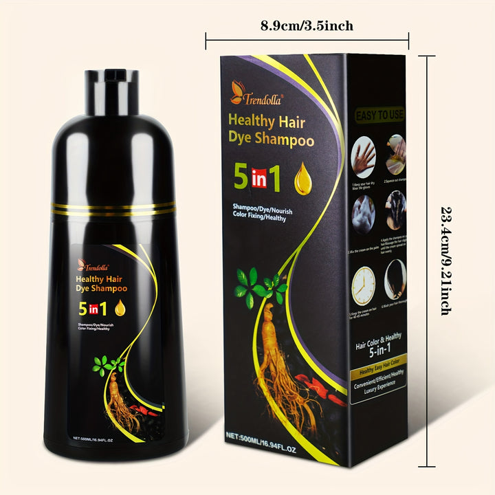 5 In 1 Hair Colour Shampoo, Long Lasting Hair Colour Shampoo, Instant Hair Colour Shampoo, For Men And Women.500ML/16.94FL.OZ Halloween - Total Trends Fusion