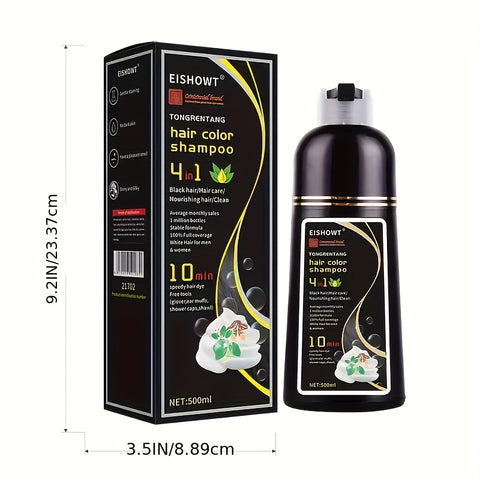 Hair Color Shampoo - Instant 4 in 1 Unisex Hair Dye with 100% Grey Coverage for All Hair Types, Perfect for Halloween - Total Trends Fusion