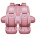 Pink 5 Seat Car Seat Covers Full Set Seat Cushion Covers Faux Leather Waterproof For Car Sedan SUV Truck Vans Front & Rear Row Seat 360° Full Protector - Total Trends Fusion