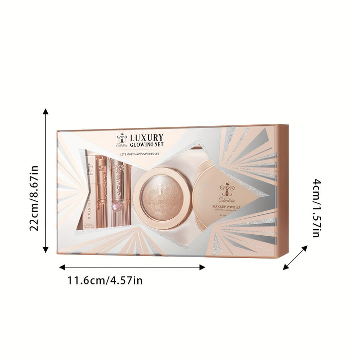 Glamour Beauty Essentials: Flawless Everyday Makeup Complete 5-piece Set -Ideal Gift For Women for Halloween - Total Trends Fusion