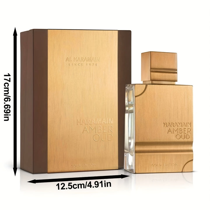 1x Al Haramain Agarwood Amber Eau De Toilette for Men and Women - 2.0 Oz Luxury Fragrance, Portable & Easy to Use, Ideal Christmas Gift